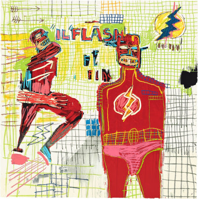 Jean-Michel Basquiat Superhero Portfolio (Riddle Me This, Batman; A Panel of Experts; Piano Lesson; Flash In Naples) (Published by Pace Prints) 2022