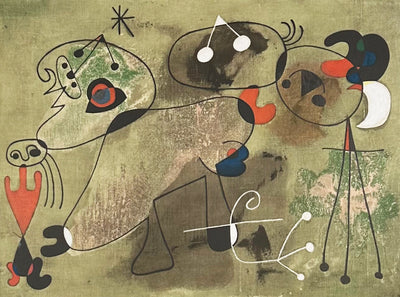 Joan Miro Composition Sur Fond Vert (Maeght 1703) 1950