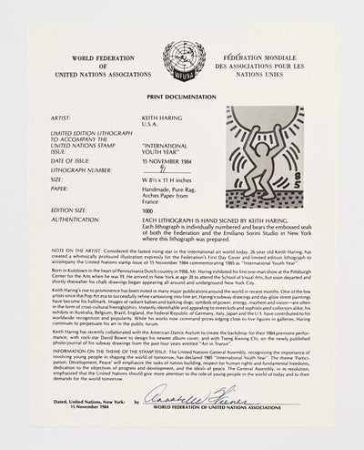 Keith Haring United Nations International Youth Year 1985