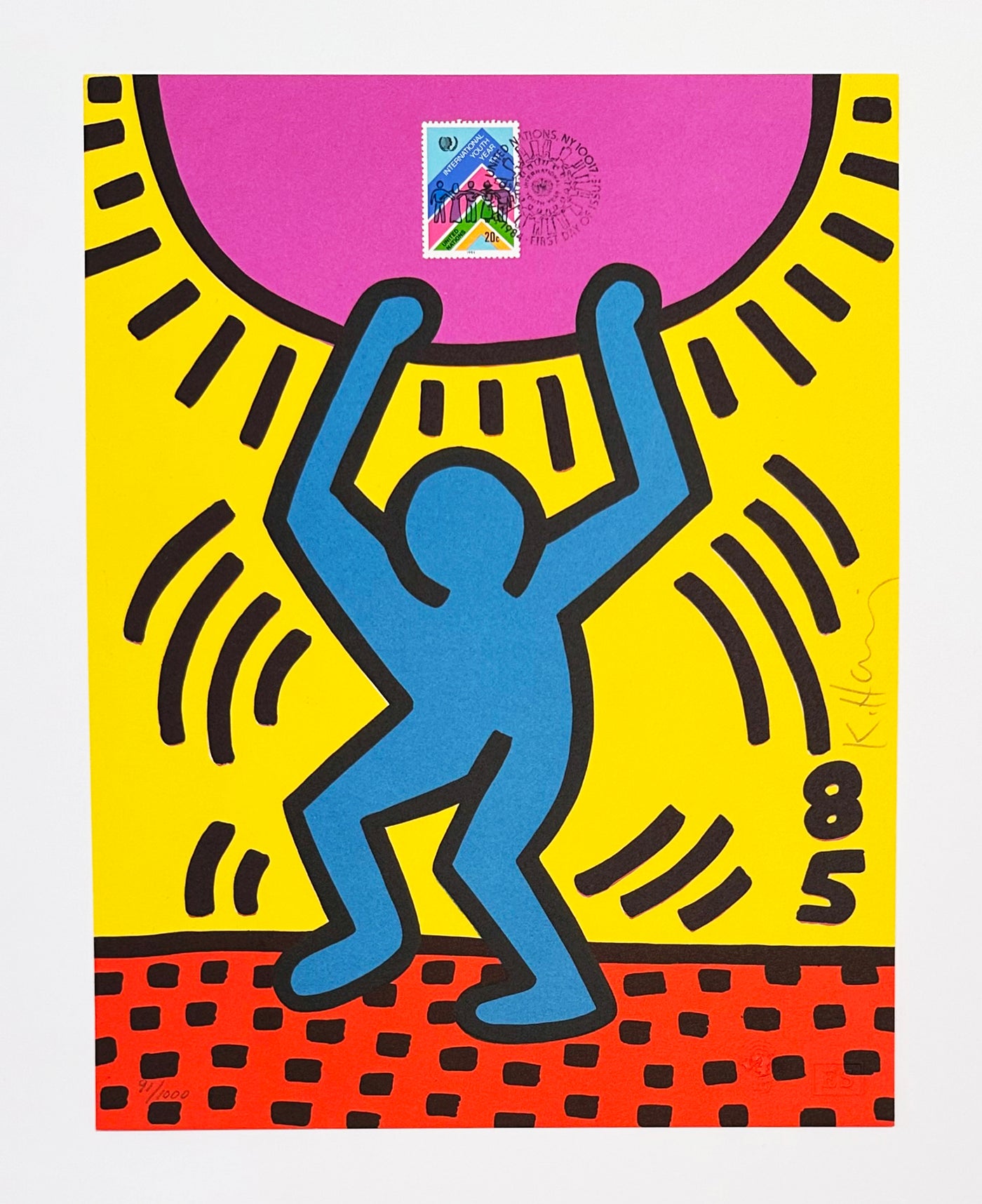 Keith Haring United Nations International Youth Year 1985