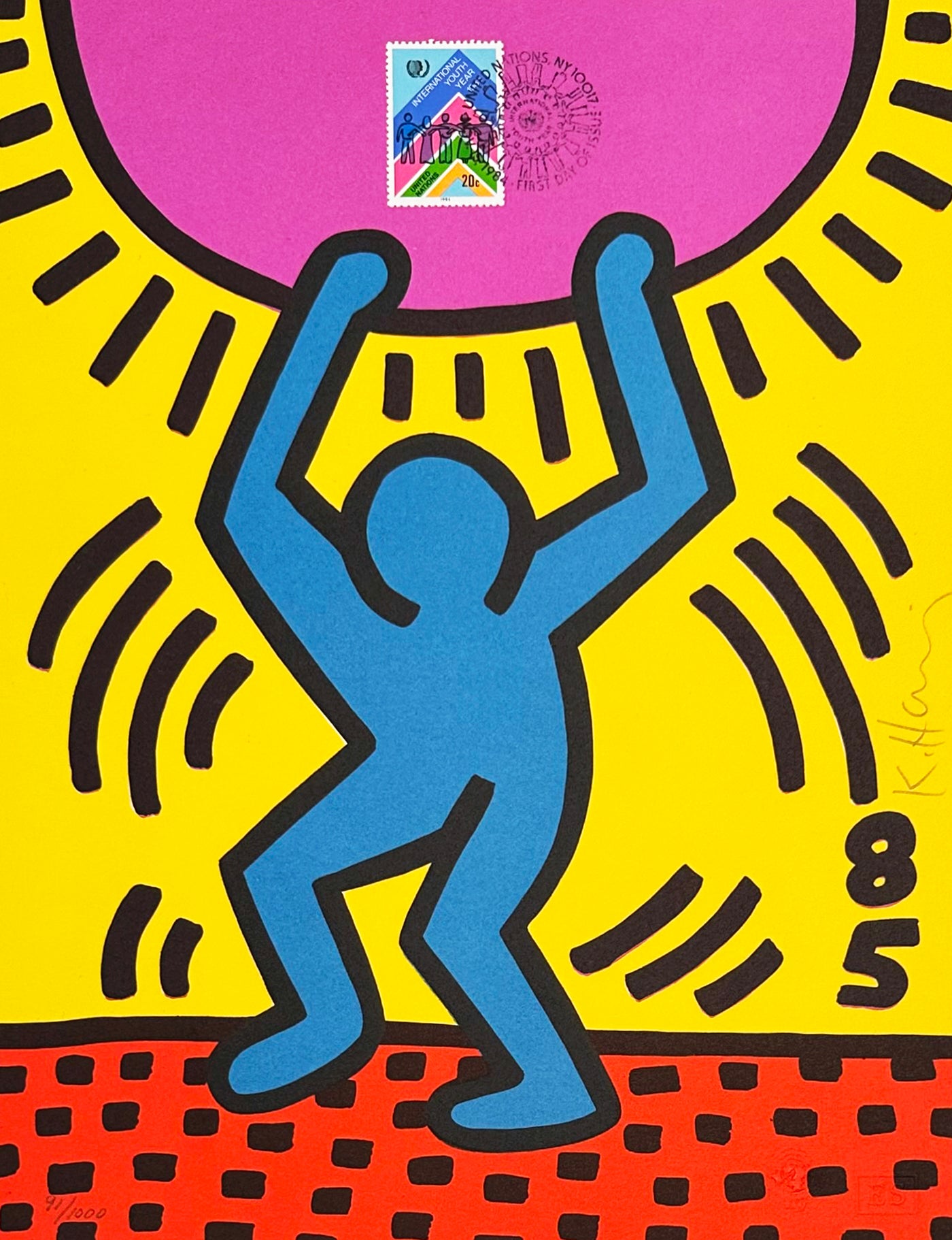 Keith Haring United Nations International Youth Year 1985