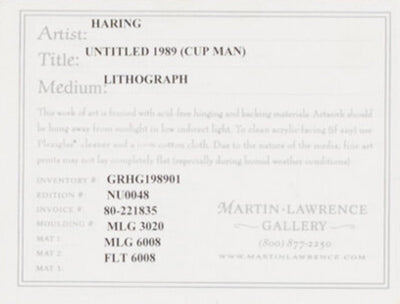 Keith Haring Untitled (Cup Man) (Littmann pp. 116-117) 1989