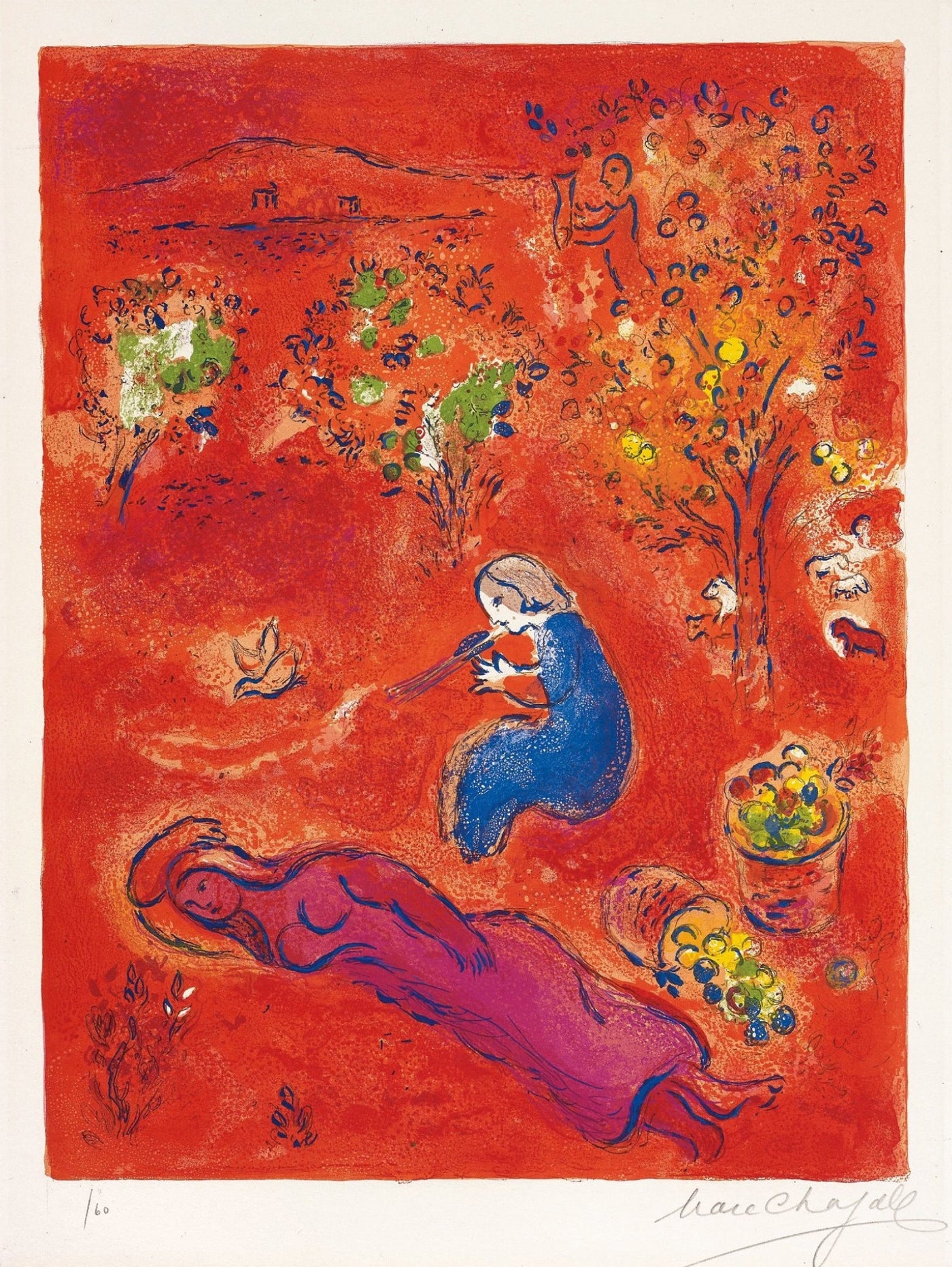 Marc Chagall At Noon, in Summer, from Daphnis and Chloe (Mourlot 318, Cramer 46) 1961