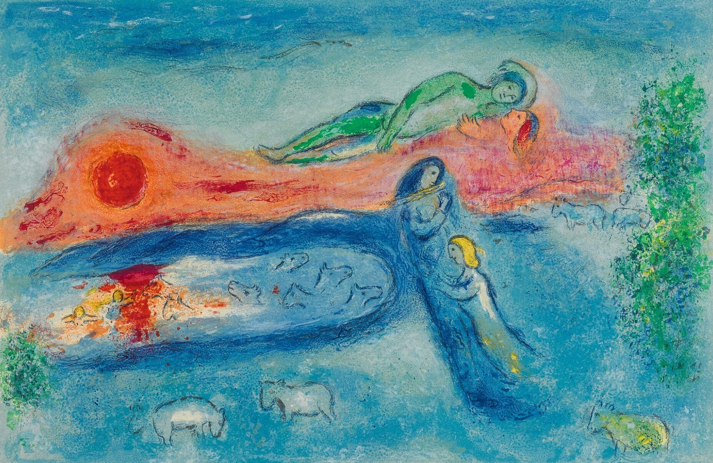 Marc Chagall The Death of Dorcon, from Daphnis and Chloe (Mourlot 320, Cramer 46) 1961