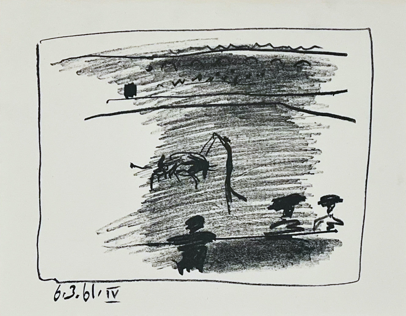 Pablo Picasso A Los Toros Avec Picasso (Set of Four in Gold Frames) (Cramer 113) 1961