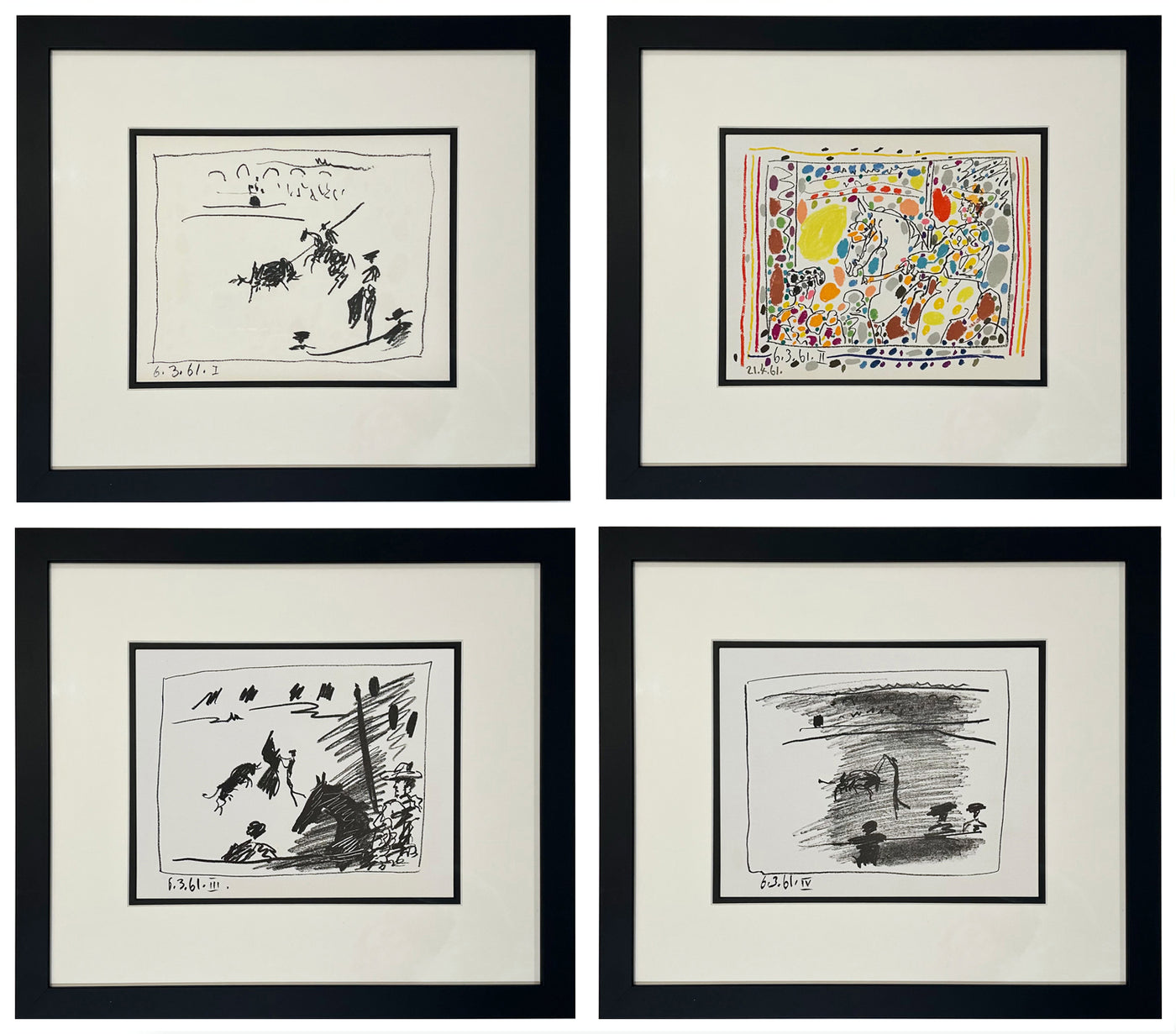 Pablo Picasso A Los Toros Avec Picasso (Set of Four) (Cramer 113) 1961