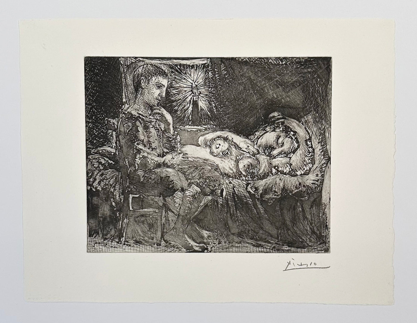 Pablo Picasso Garcon et Dormeuse a la Chandelle (Bloch 226, Baer 440) 1934