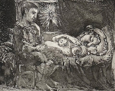 Pablo Picasso Garcon et Dormeuse a la Chandelle (Bloch 226, Baer 440) 1934