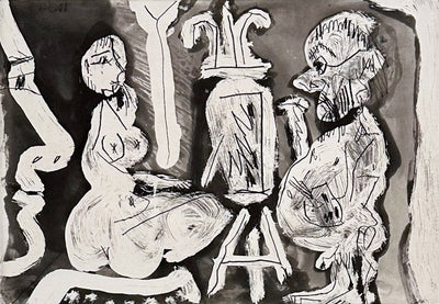 Pablo Picasso Pientre et son modèle avec un spectateur (Bloch 1209, Baer 1191) 1965