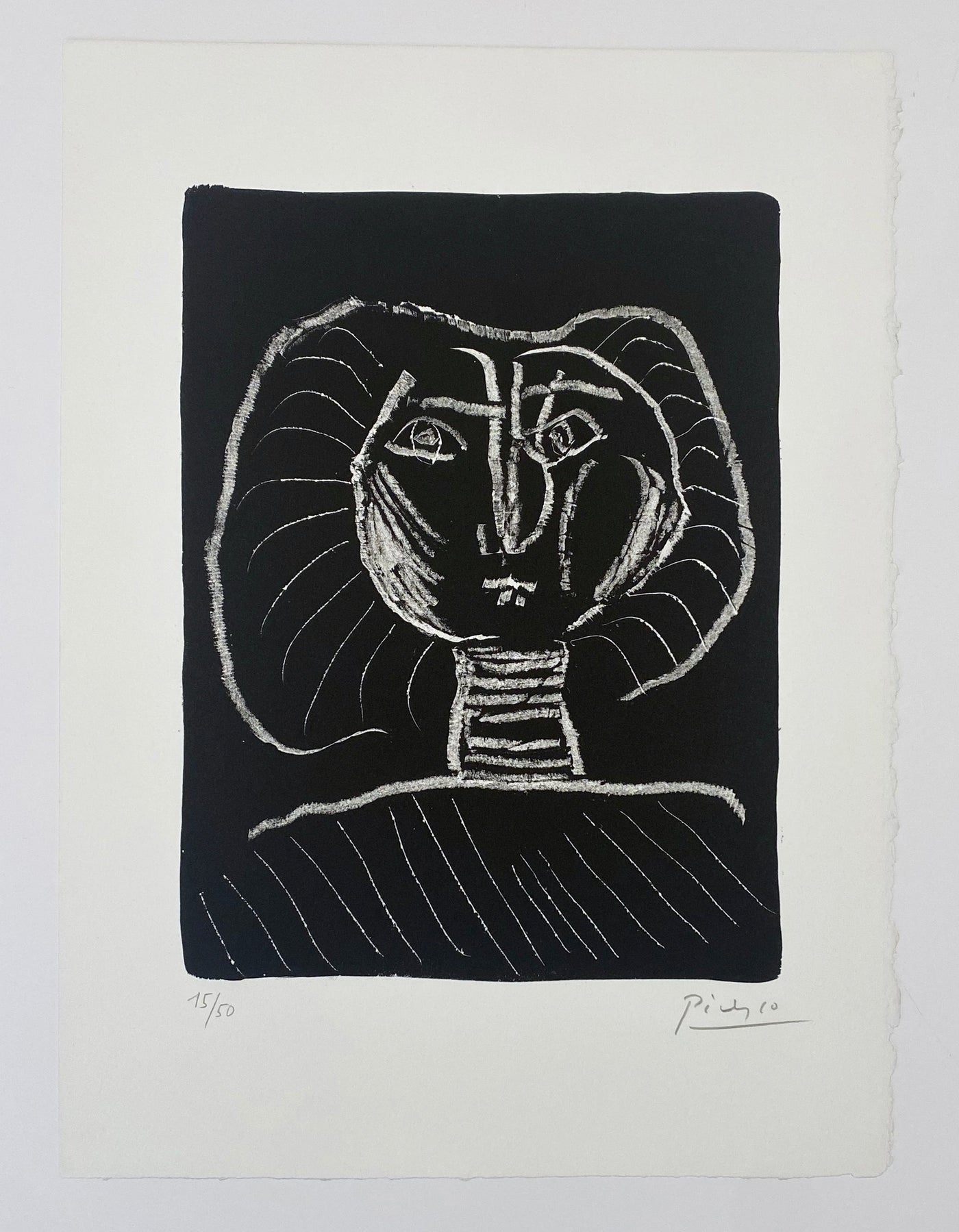 Pablo Picasso Tête de femme fond noir (Bloch 376; Mourlot 2) 1946