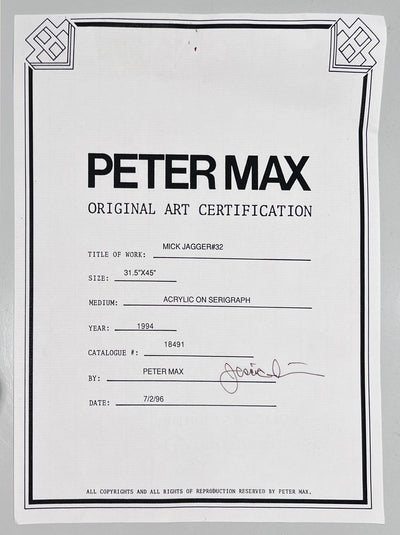Peter Max Mick Jagger 1994