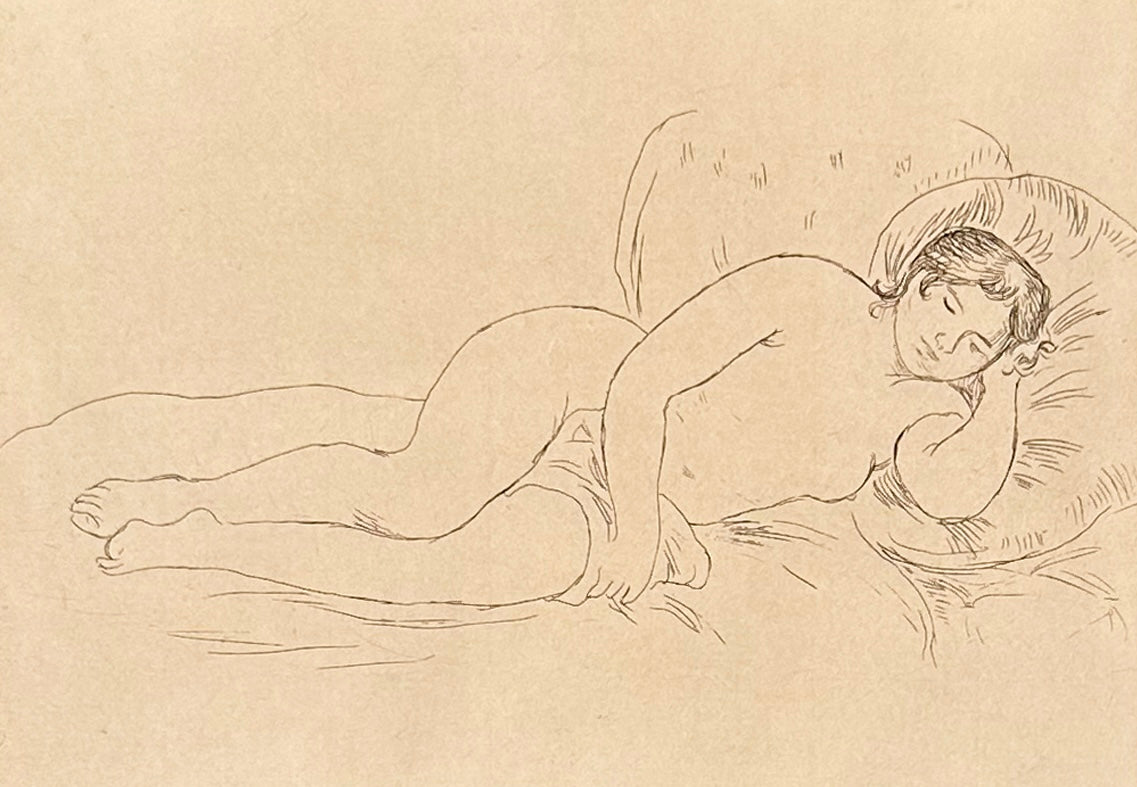 Pierre-Auguste Renoir Femme nue couché, tournée a droite (Delteil 14) 1906