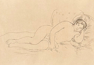 Pierre-Auguste Renoir Femme nue couché, tournée a droite (Delteil 14) 1906