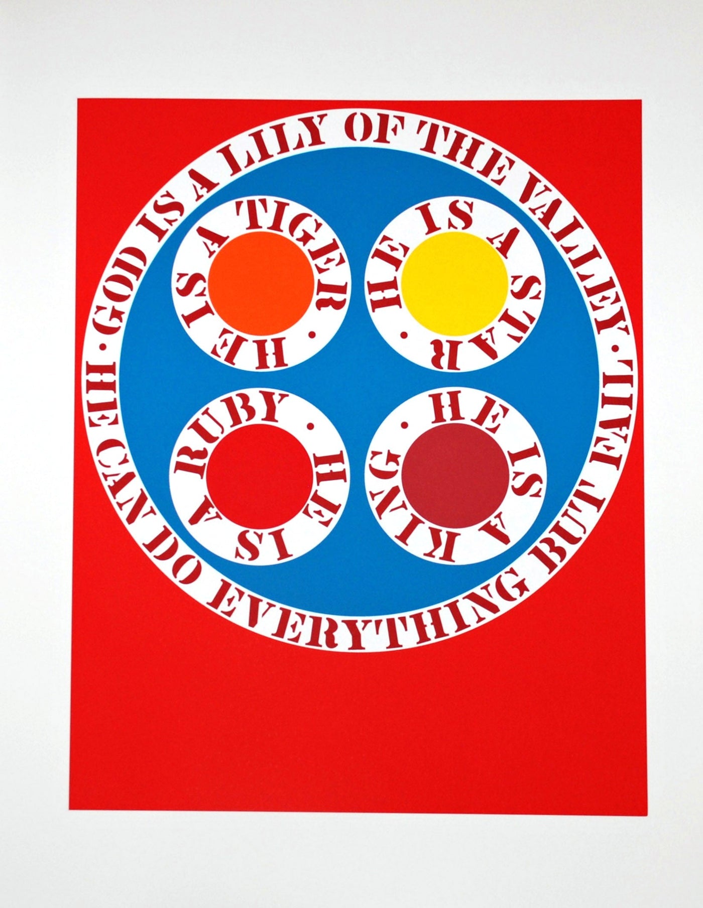 Robert Indiana God is a Lily of the Valley 1997