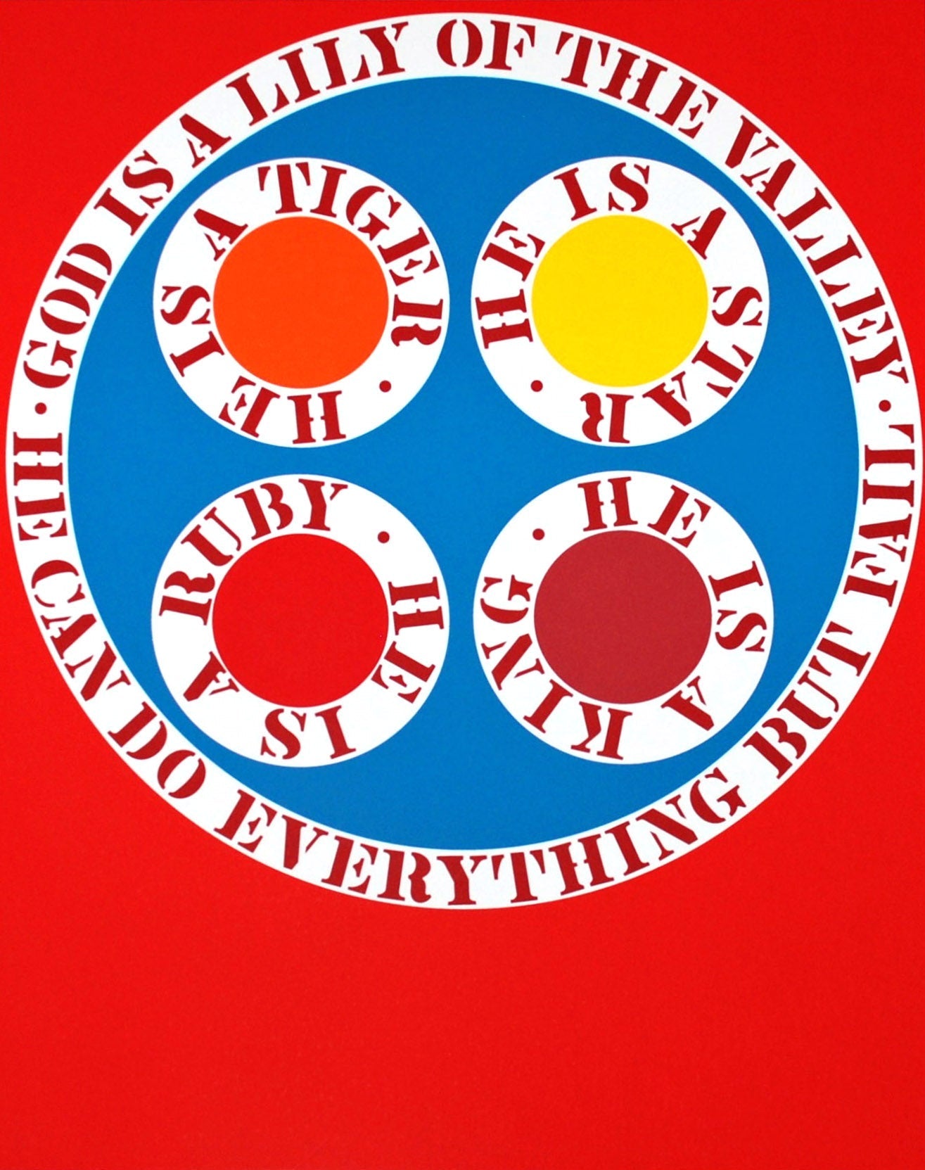 Robert Indiana God is a Lily of the Valley 1997
