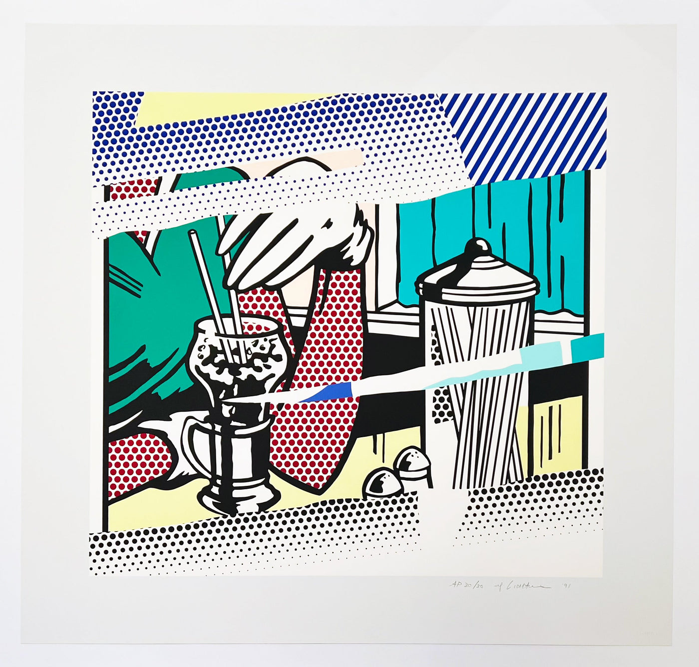 Roy Lichtenstein Reflections on Soda Fountain (Corlett 257) 1991