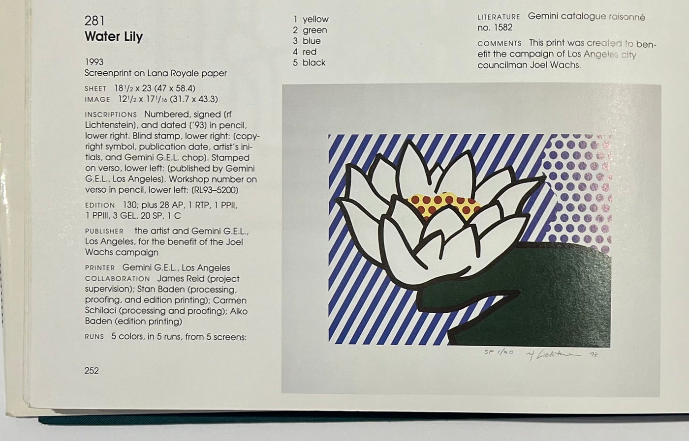 Roy Lichtenstein Water Lily (Corlett 281) 1993