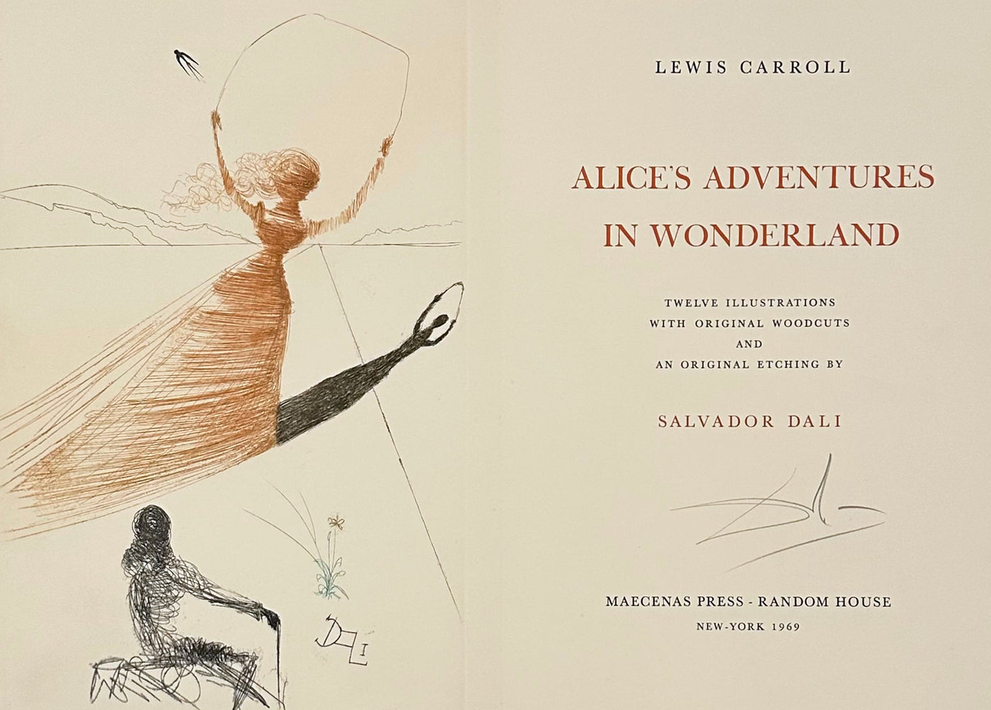 Salvador Dali Alice in Wonderland Title Page (Field 69-5) 1969