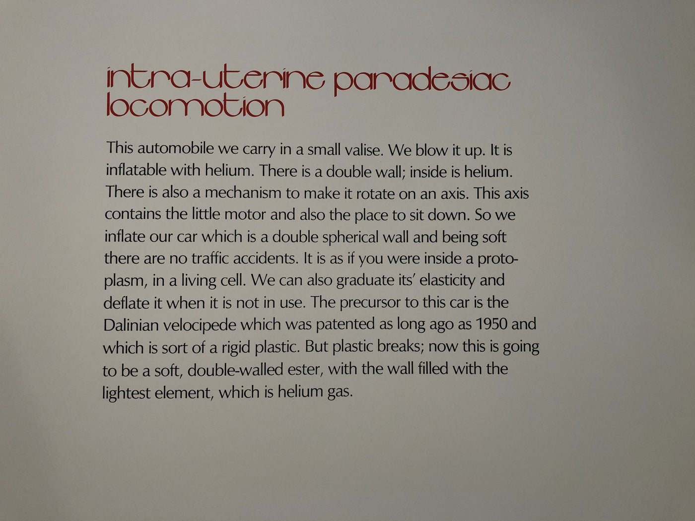 Salvador Dali Intra-Uterine Paradisiac Locomotion (Field 75-11D) 1975