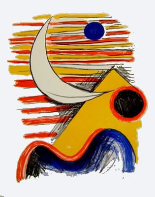 Alexander Calder La Lune et La Montagne Jaune 1960