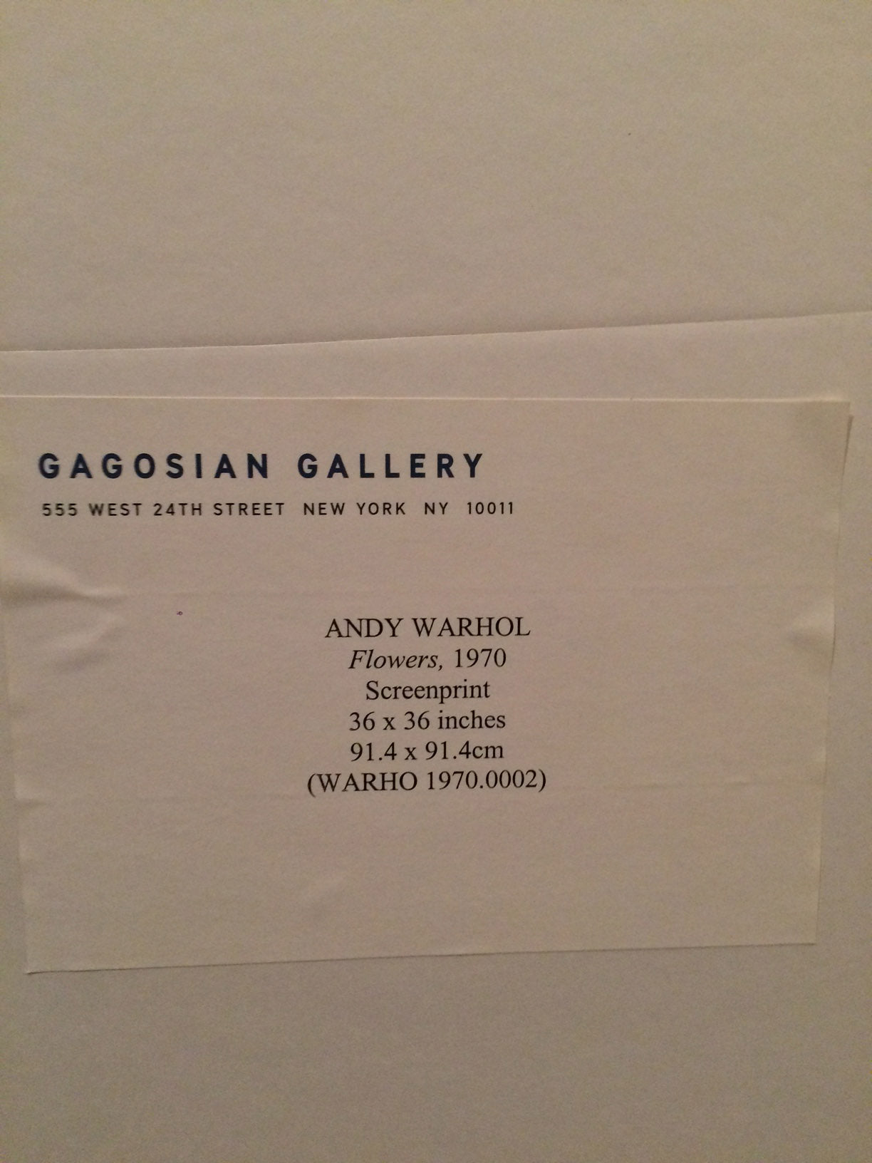 Andy Warhol Flowers (Feldman II.65) 1970