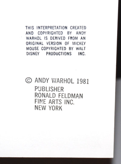 Andy Warhol Mickey Mouse (Feldman II.265) 1981