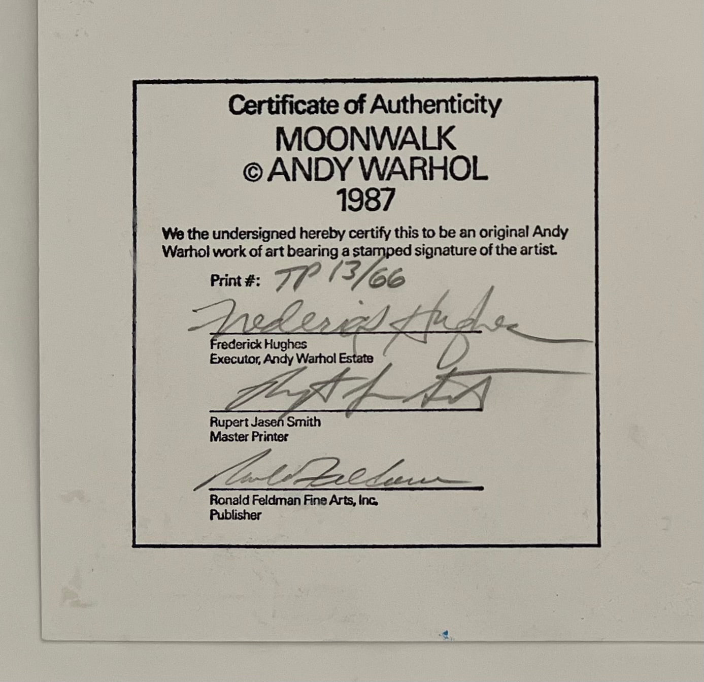 Andy Warhol Moonwalk (Trial Proof) (Feldman IIB.404-405) 1987