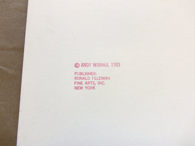 Andy Warhol San Francisco Silverspot (Feldman II.298) 1983