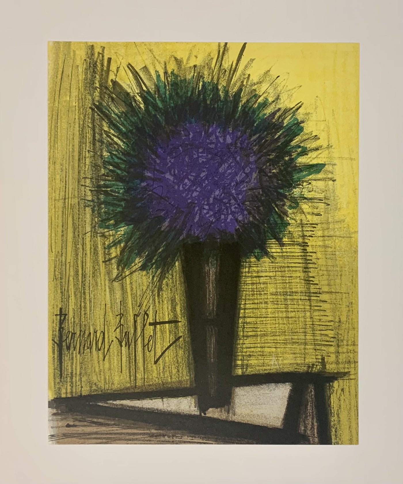 Bernard Buffet Lithograph The Purple Bouquet of Flowers 1968