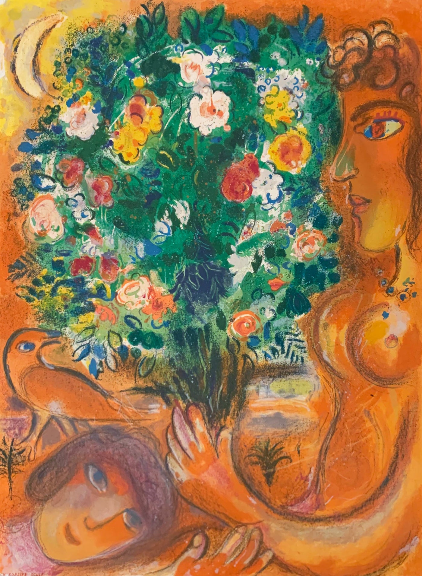 Charles Sorlier after Marc Chagall Femme au Bouquet (Women with Bouquet) (CS 37)