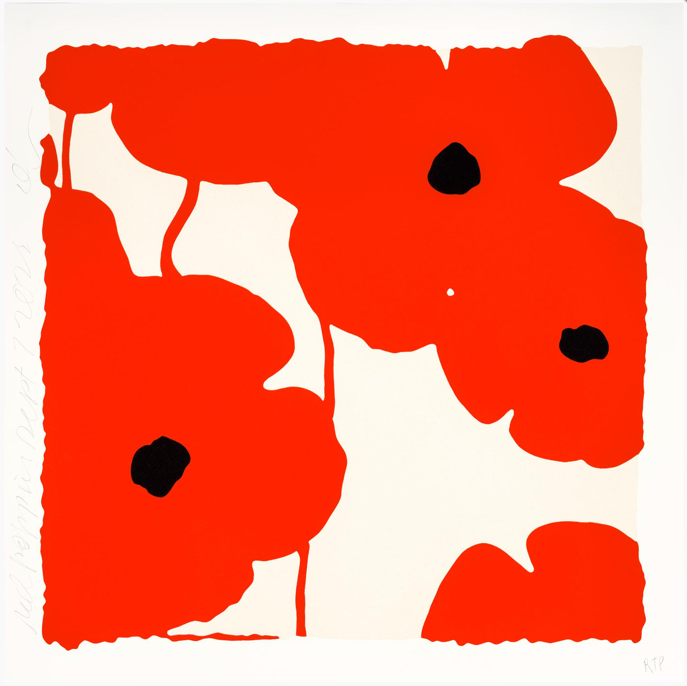 Donald Sultan Red Poppies, Sept 7, 2022 2022