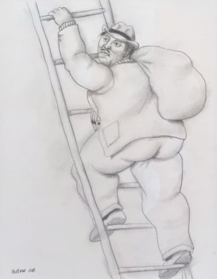 Fernando Botero Homme Sur L'échelle 2006