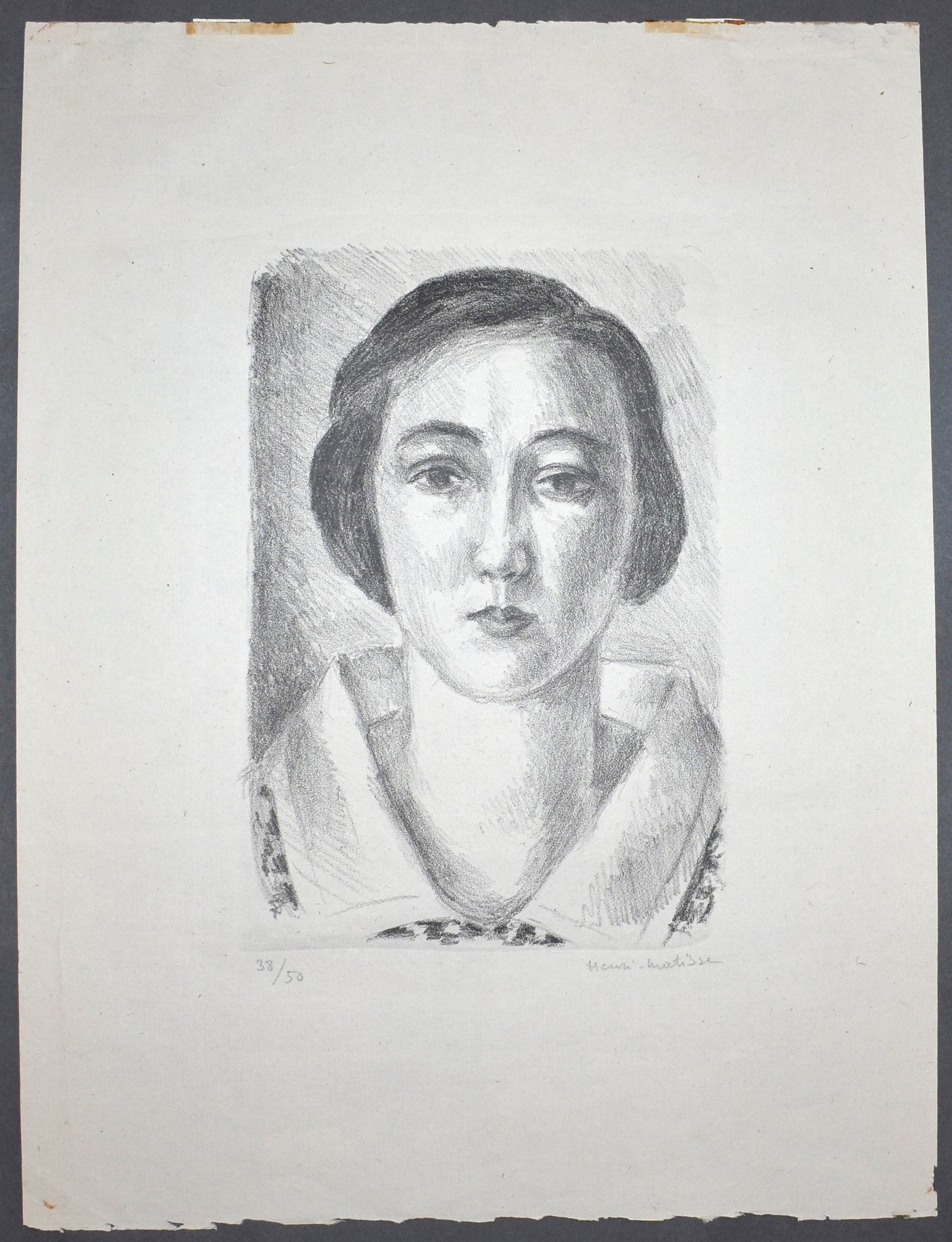 Henri Matisse Jeune Fille En Robe Fleurie Au Col D'Organdi (Duthuit 429) 1923