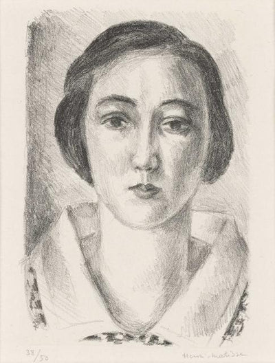 Henri Matisse Jeune Fille En Robe Fleurie Au Col D'Organdi (Duthuit 429) 1923