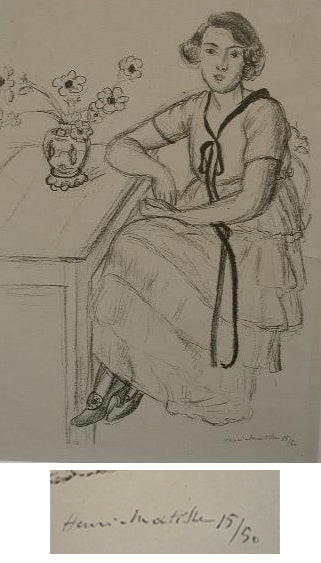 Henri Matisse La Robe Jaune au Ruban Noir (Duthuit 424) 1922