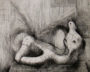 Henry Moore Reclining Figure, Piranesi Background 11 1979