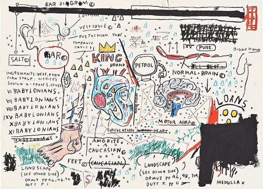 Jean-Michel Basquiat Set of Four (Wolf Sausage, King Brand, Dog Leg Study, Undiscovered Genius) (Published by Flatiron Editions) 2019