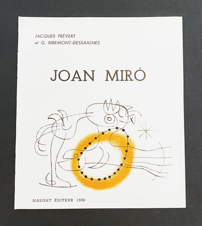 Joan Miro Joan Miro (Title Page) (Cramer 39) 1956