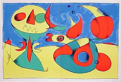 Joan Miro Oiseau Zephyr Plate 6 Derriere Le Miroir #87-89 (Artigas) (Cramer 34) 1956