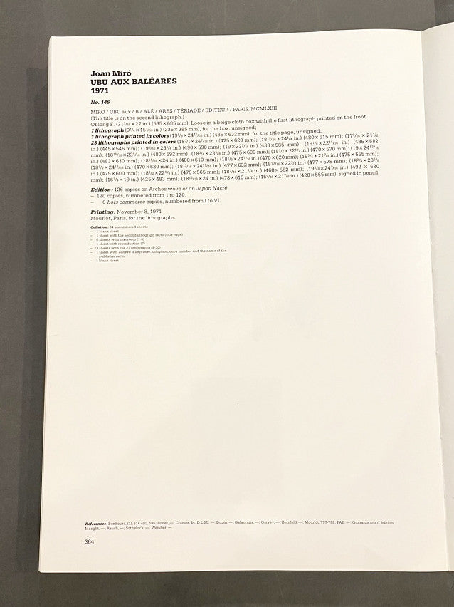 Joan Miro Ubu aux Baleares, Plate 13 (Mourlot 769) 1971