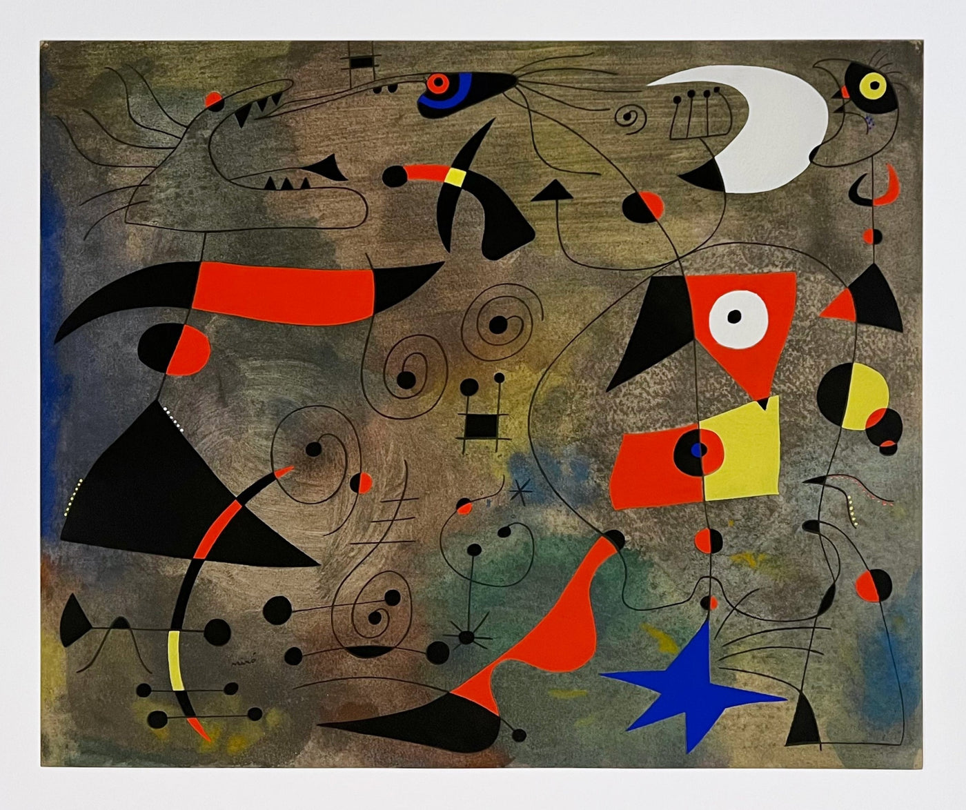 Joan Miro (after) Femme et oiseaux (Woman and Birds), Plate VIII (Cramer No. 58) 1959