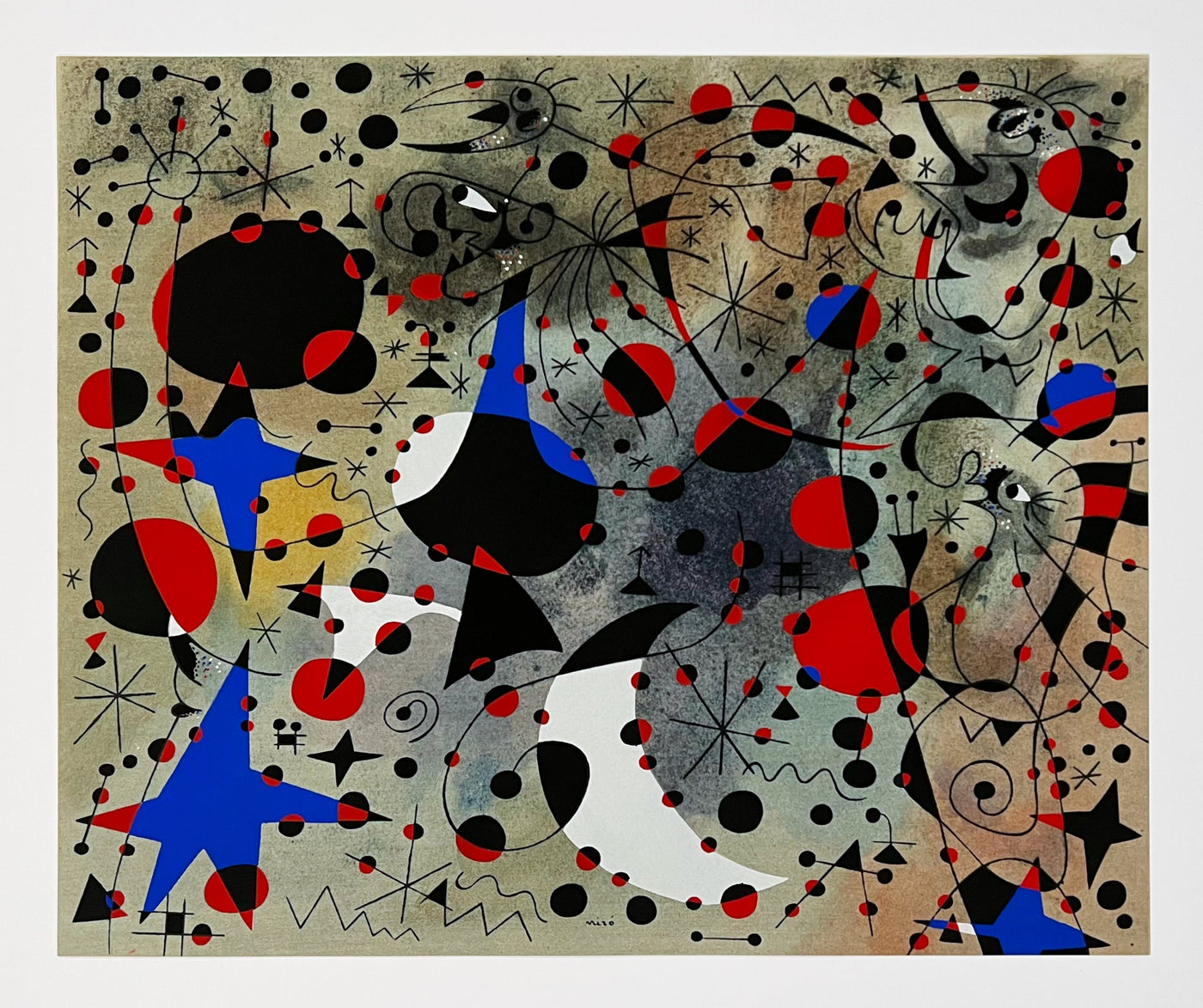 Joan Miro (after) Le chant du rossignol a minuit et la pluie matinale (The Nightingale's Song at Midnight and the Morning Rain), Plate XI (Cramer No. 58) 1959