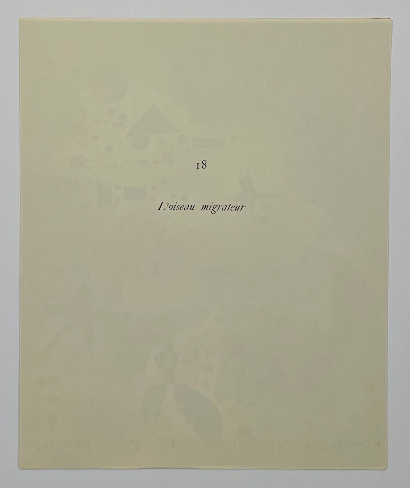 Joan Miro (after) L'oiseau migrateur (The Migratory Bird), Plate XVIII (Cramer No. 58) 1959