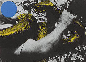 John Baldessari Man with Snake (Blue and Yellow) 1991