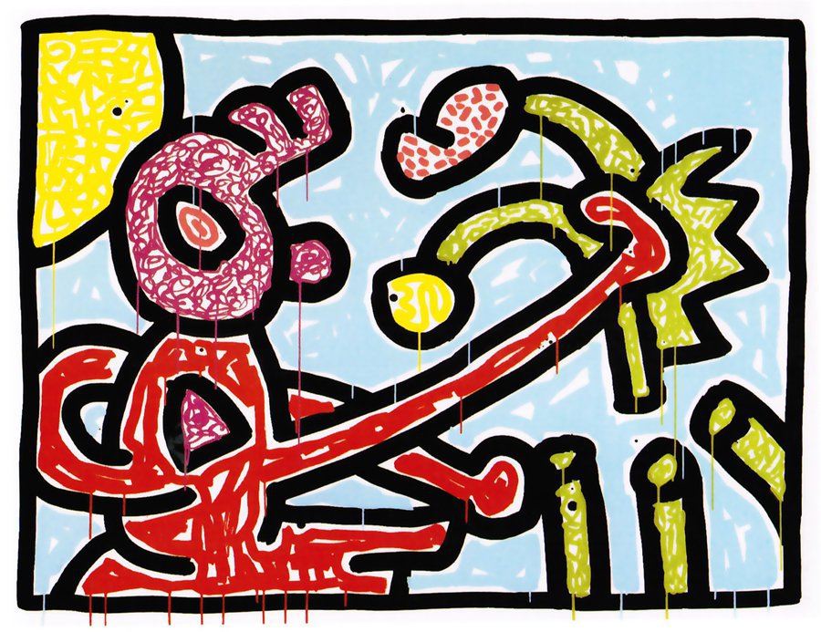 Keith Haring Flowers Plate 1 1990 – Georgetown Frame Shoppe