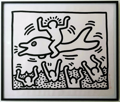 Keith Haring Untitled (Man on Dolphin) 1989