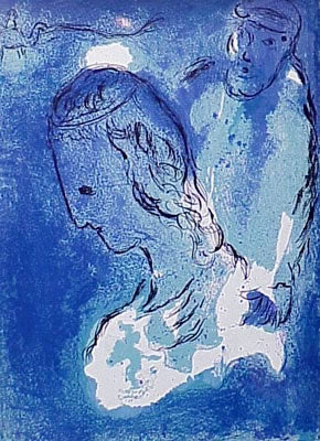 Marc Chagall Abraham and Sarah (Cramer 25 Mourlot 122) 1956