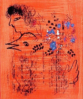 Marc Chagall Bouquet with Bird (Cramer 45) 1960