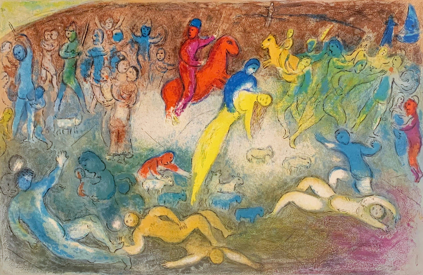 Marc Chagall Chloe Is Carried Off By the Methymneans, from Daphnis and Chloe (Mourlot 327, Cramer No. 46) 1961