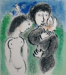 Marc Chagall Couple Verte et Bleue (Mourlot 841) 1976